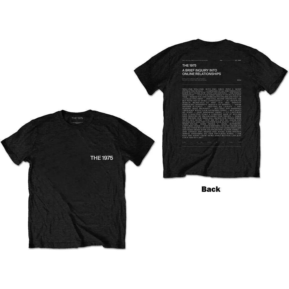 The 1975 A Brief Inquiry with Back Print Black t shirt