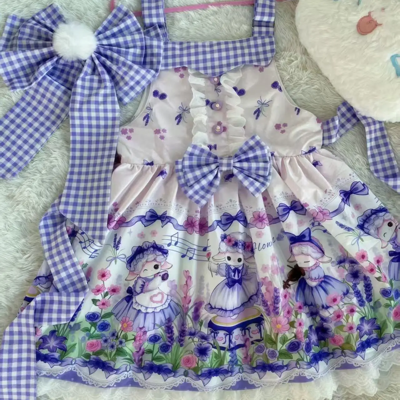 Original design Lolita genuine dress sweet cute  suspender skirt JSK dress full set cosplay Japanese system