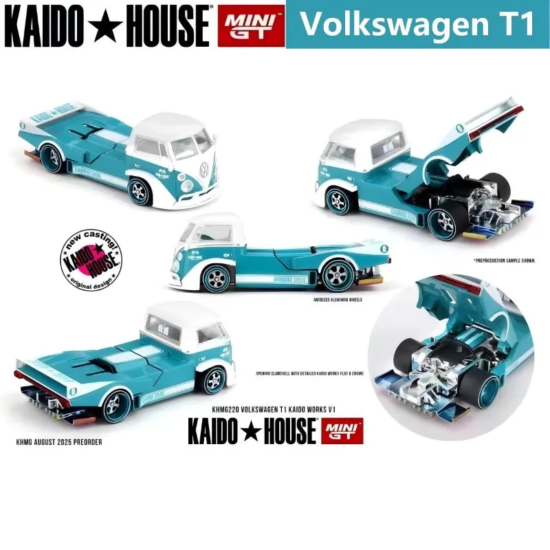 KAIDO House & MINIGT 1:64 Volkswagen T1  Alloy Die Casting Car Model Collection Model Boy Gift Christmas Gift Boys' Toys