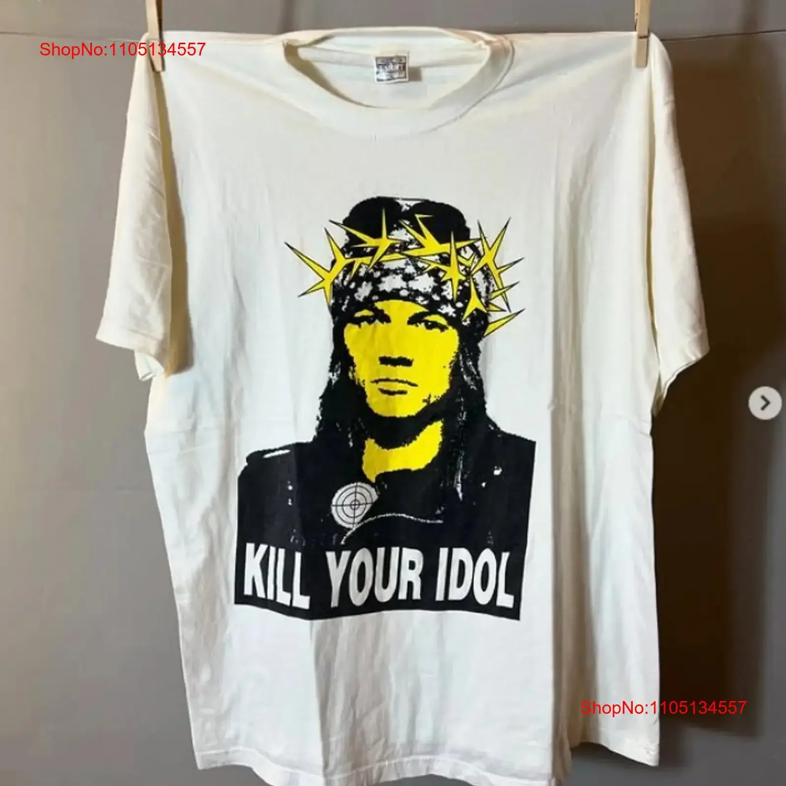 VINTAGE 90S RARE BOOTLEG AXL ROSE KILL YOUR IDOL CAMISETA Reimpresión Fans vintage Lavado Ligeramente Suave Moda Cómoda