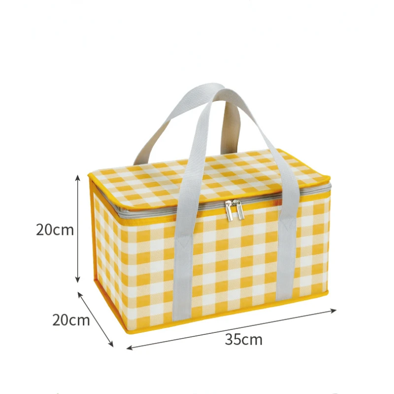 Outdoor Picnic Handbag Oxford Cloth Aluminum Film Waterproof Antifouling Large Capacity Portable Camping Hiking Lunch Bag