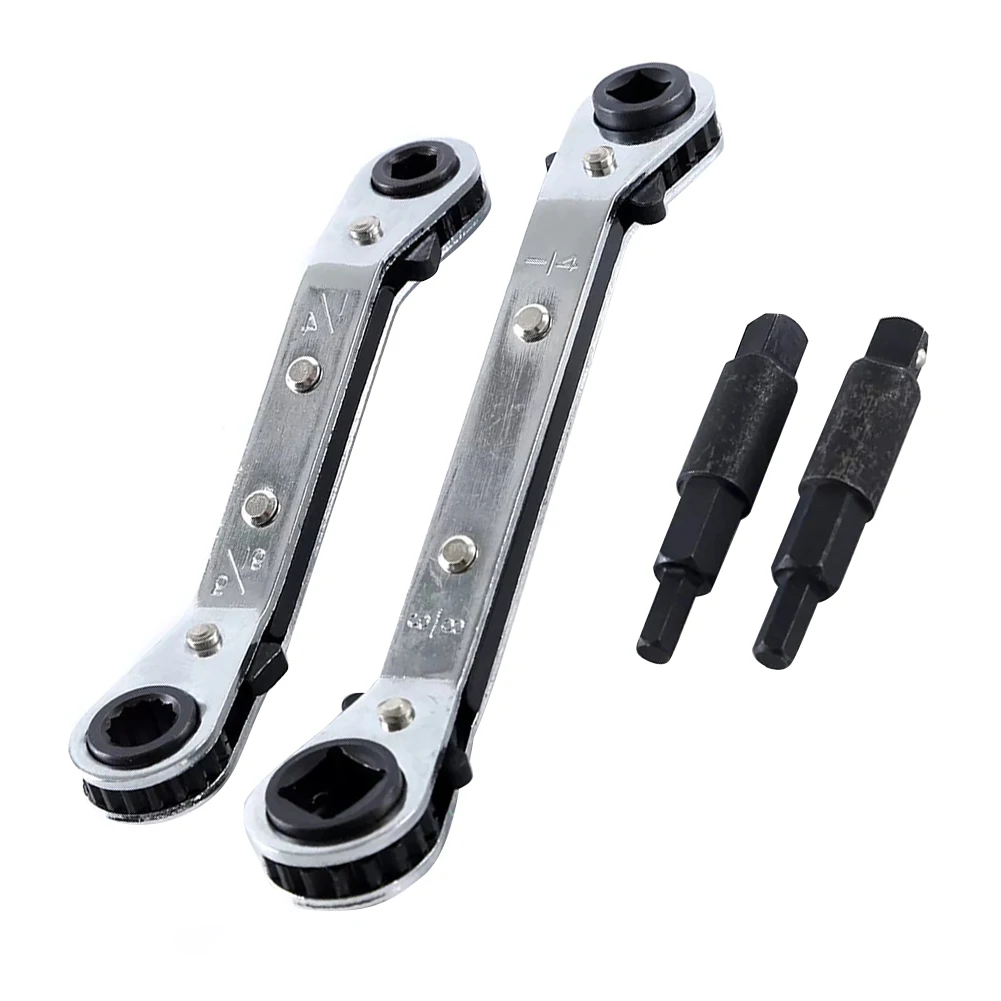 

2 Set Refrigeration Maintenance Wrench Set 3/8" To 1/4" 5/16'' To 1/4'' Refrigeration Hvac Service Wrench Set Hex High Carbon