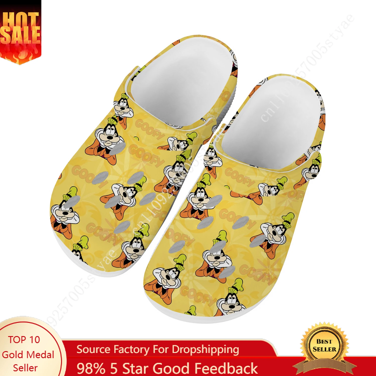 

Disney Goofy Water Shoes Men Women Comfortable Fashion Home Garden Clogs Customizd Sandals Beach Breathable Hole Slippers