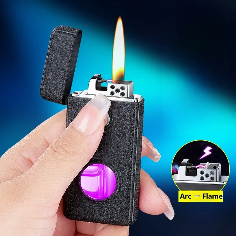 Electric Arc Ignition Kerosene Lighter Visualized Kerosene Warehouse Retro Style Oil-Electric Hybrid USB Rechargeable Lighter