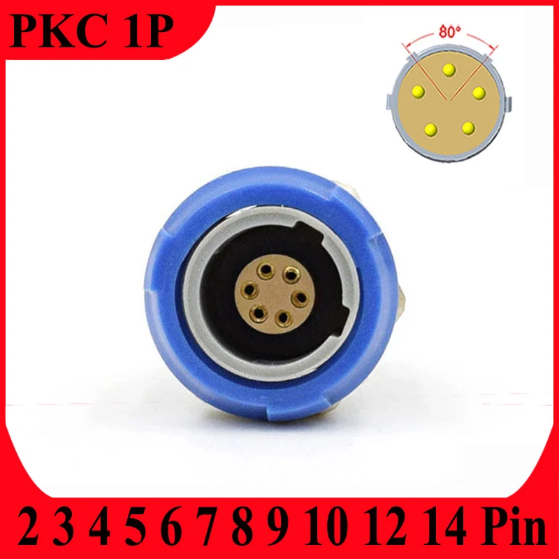 

PKC 1P 80 Degree 2 3 4 5 6 7 8 9 10 12 14 Pins Hole Two Keyings Medical Plastic Push-pull self-locking Female socket Connector