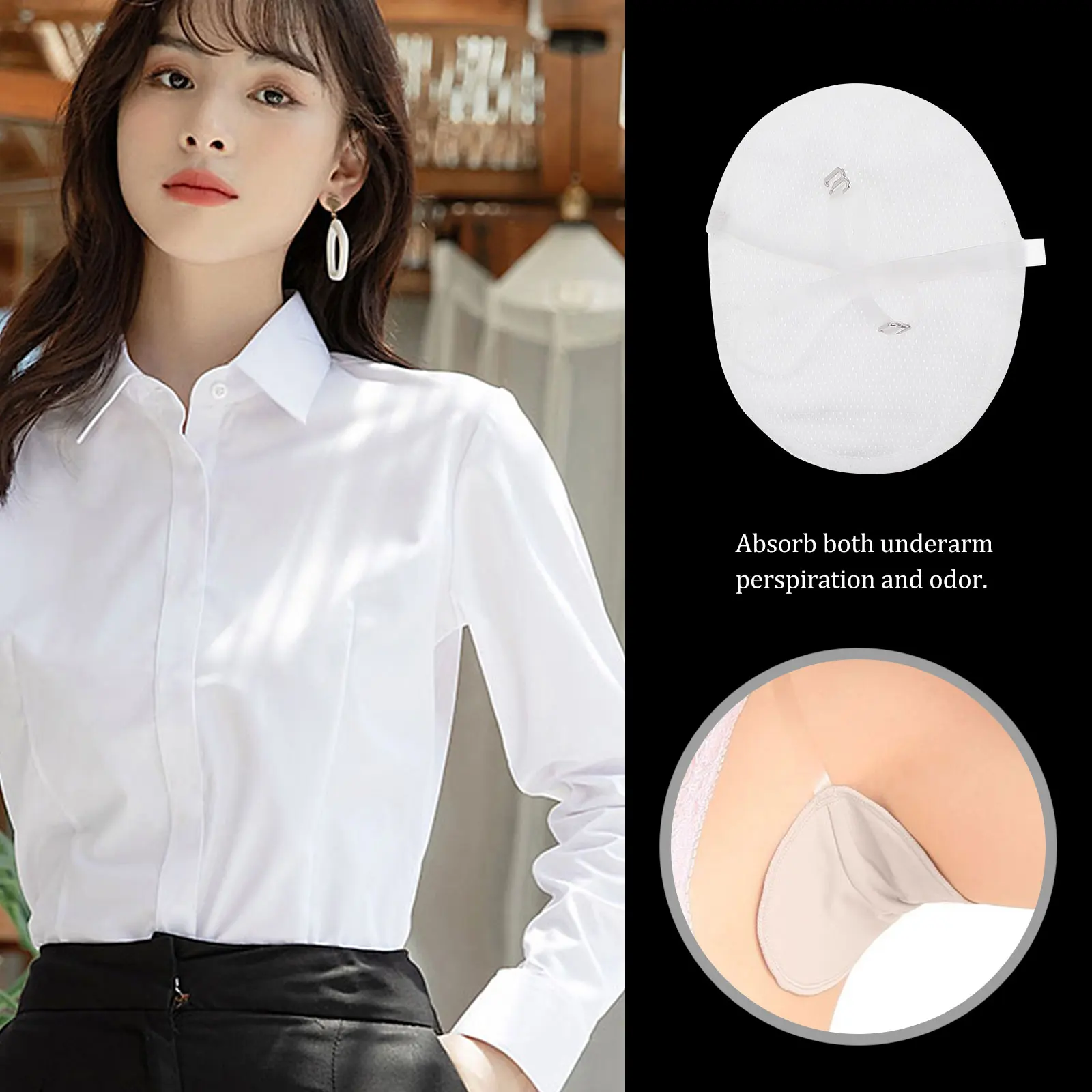 

Waterproof Sweat Pads Underarms Sweat Absorbing Cotton Armpit Pads Adjustable Straps Summer Fitness Blouse T-Shirt Dress
