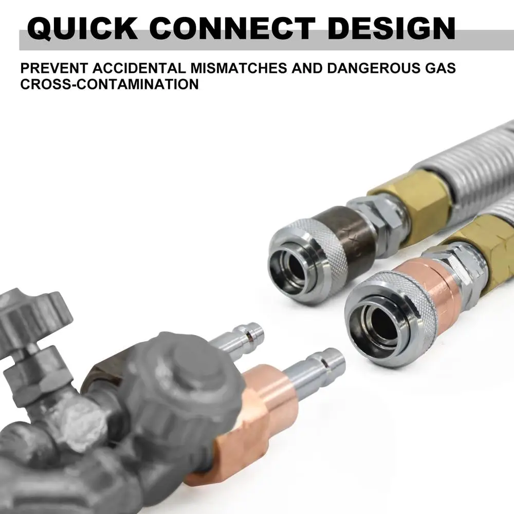 Ensemble de connecteurs rapides pour la danse de l'oxygène, raccords 9/16 "-18 B, tuyau de torche, kit d'équipement de carburant, laiton de haute qualité, acier inoxydable