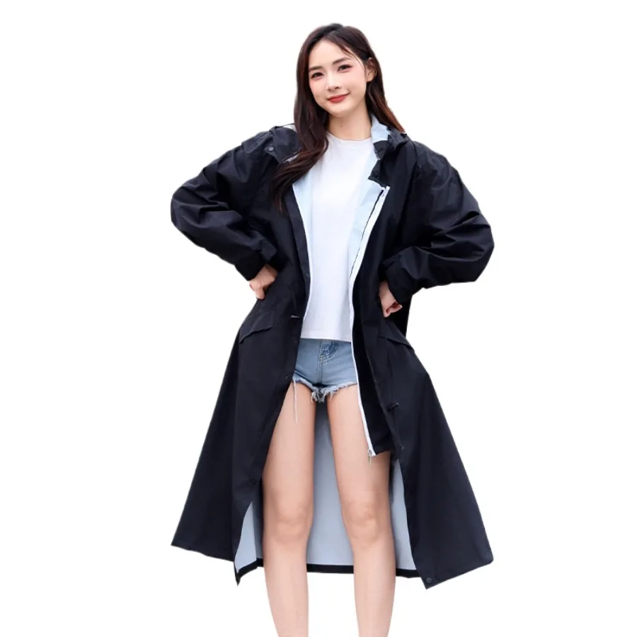 

Lightweight Fashion Trench Raincoat - Extra Long Waterproof Stormproof for Men Women Hiking, Stylish Дождевик
