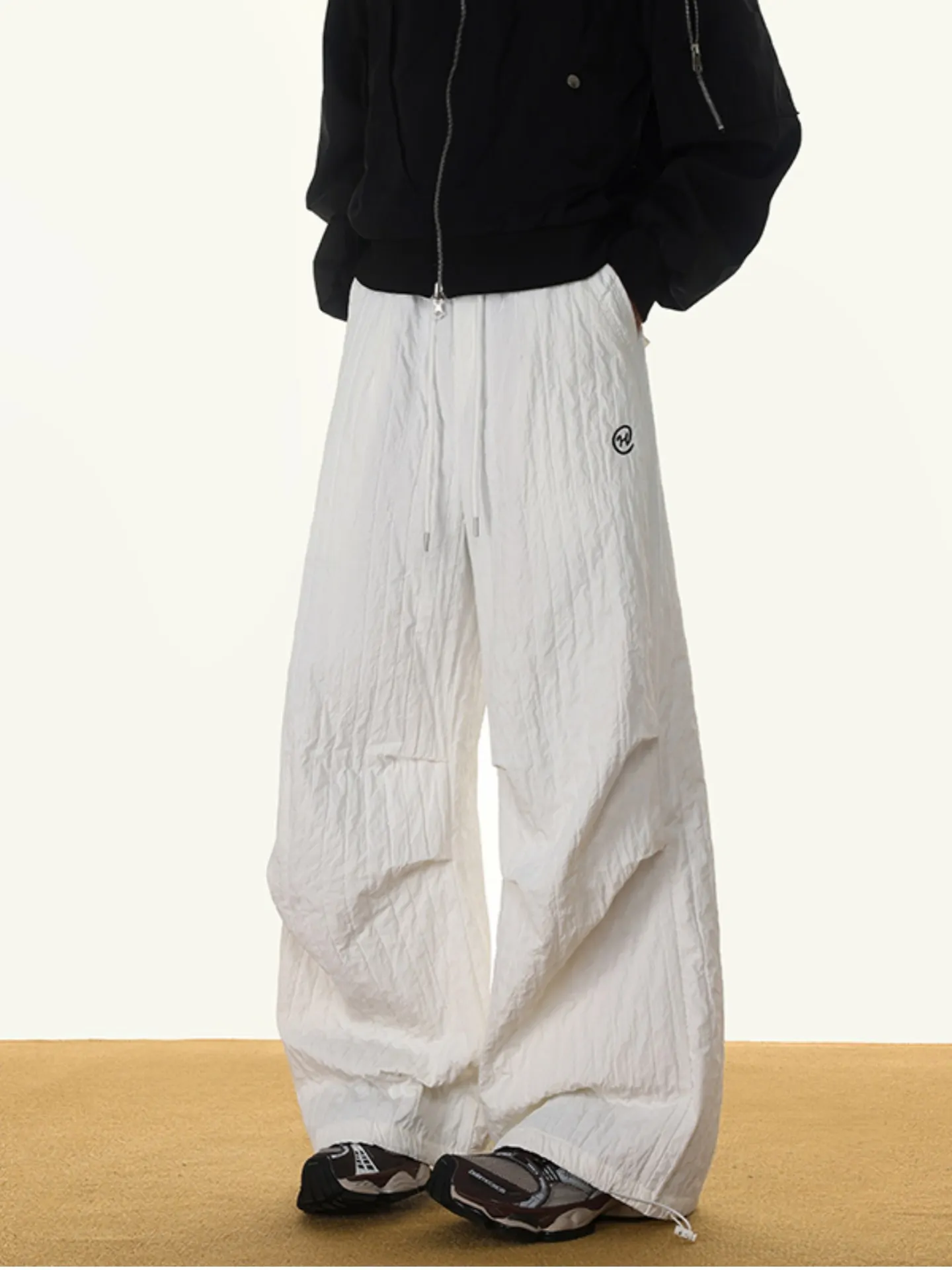 

Folded Texture Sensation Paratrooper Pants Men's Loose Wide Leg Casual Pants American Sle Knife Autumn Large Size Men'...