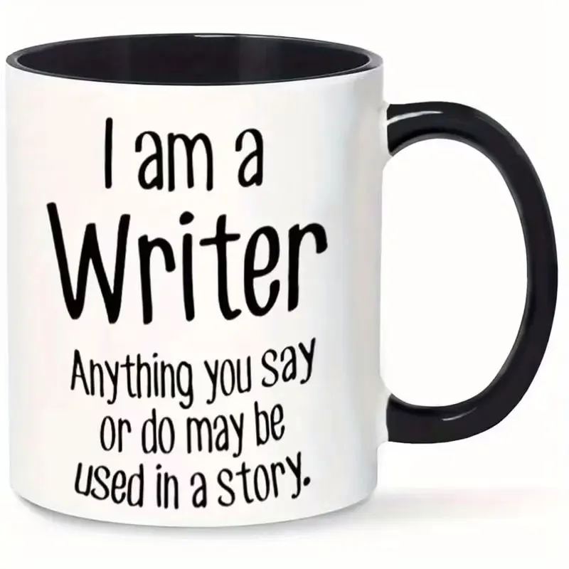 1 Fun Mug Suitable for Writers, Perfect for Coffee or Juice, 11 Ounces or 360 Milliliters, Ideal as a Gift