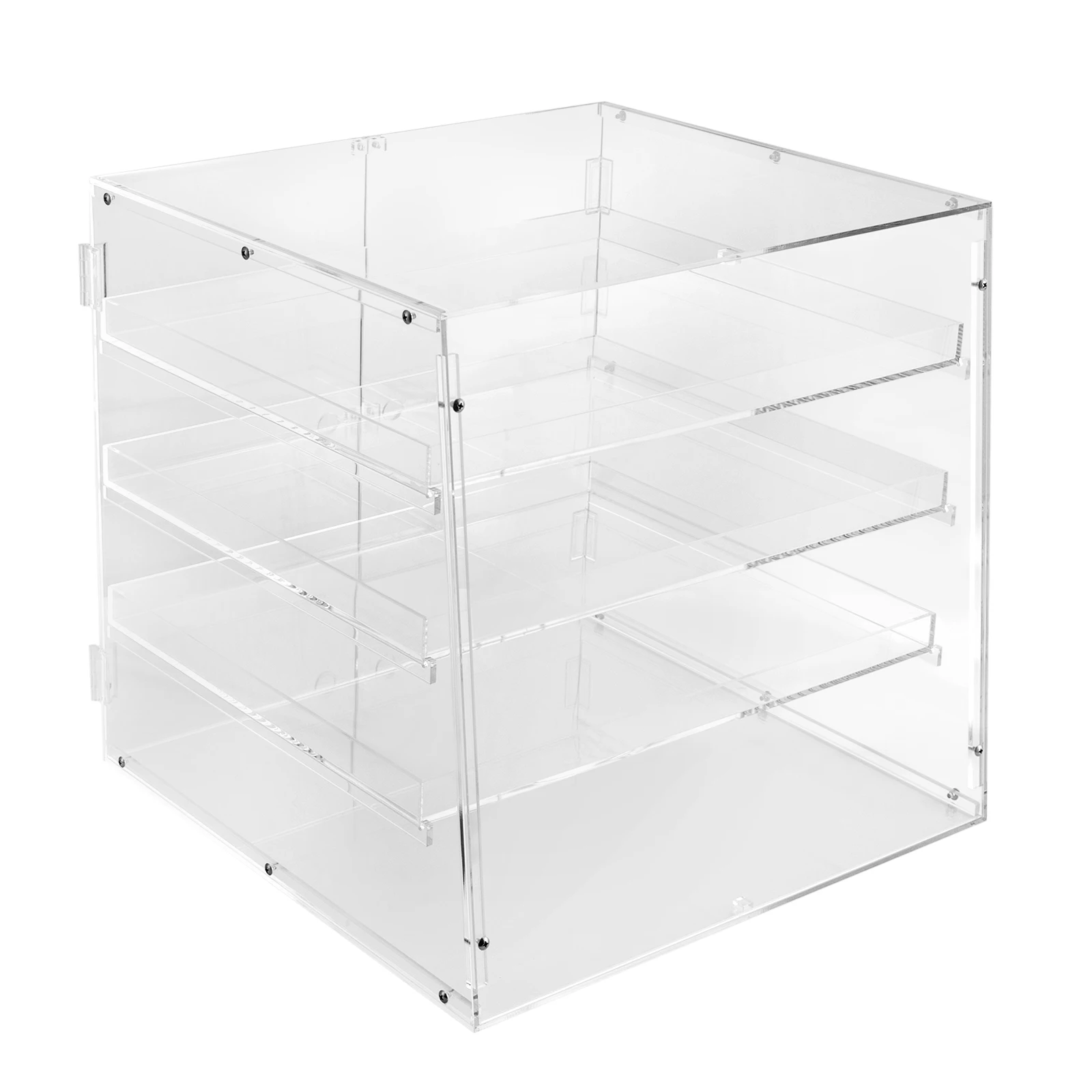 18.7×17.71×17.71 inci Kotak Display Akrilik 3 Tingkat 4mm Kotak Display Kue dan Pastry dengan Sekrup Stainless Steel 304