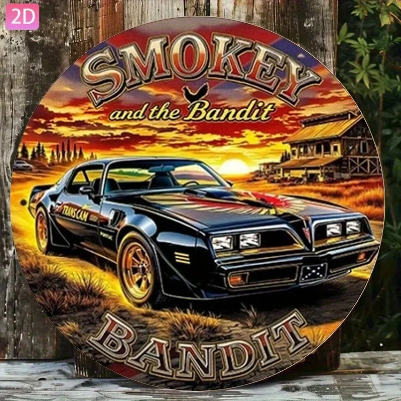 

«Smokey and Bandit» Ретро спортивный автомобиль алюминиевый настенный знак для сада, кухни, комнаты, улицы, гаража, кафе, ресторана и художественного декора