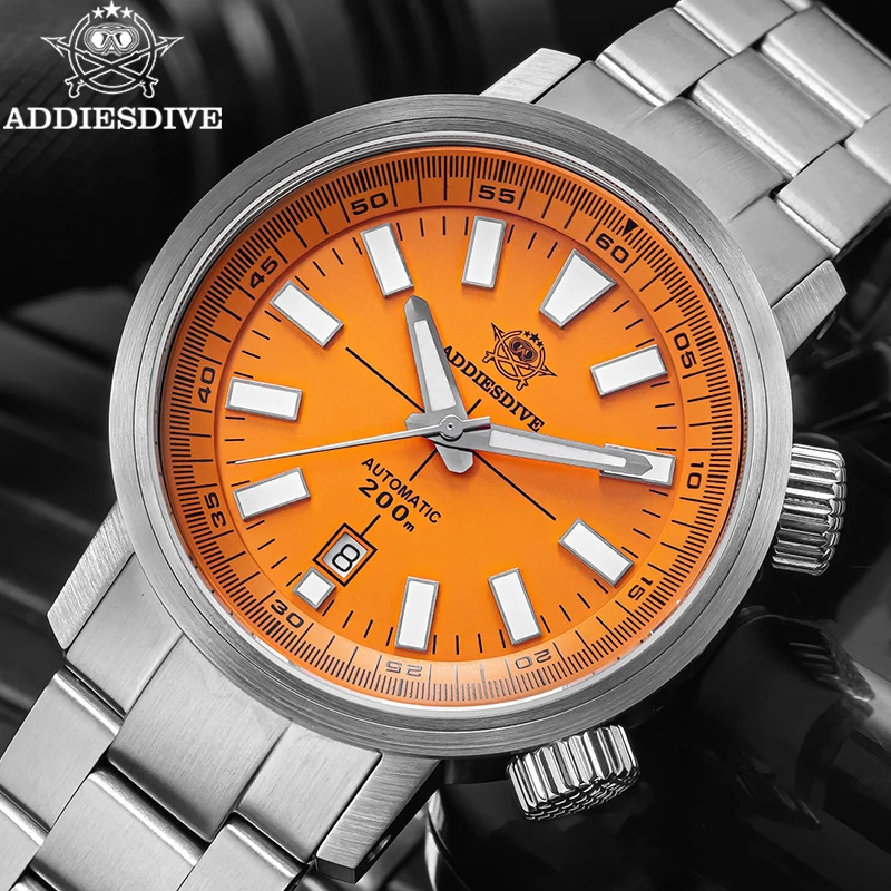 ADDIESDIVE Watches Men 8215 Mechanical Automatic Watch 42mm 316L Stainless Steel Sapphire Glass 200m Waterproof Super Luminous