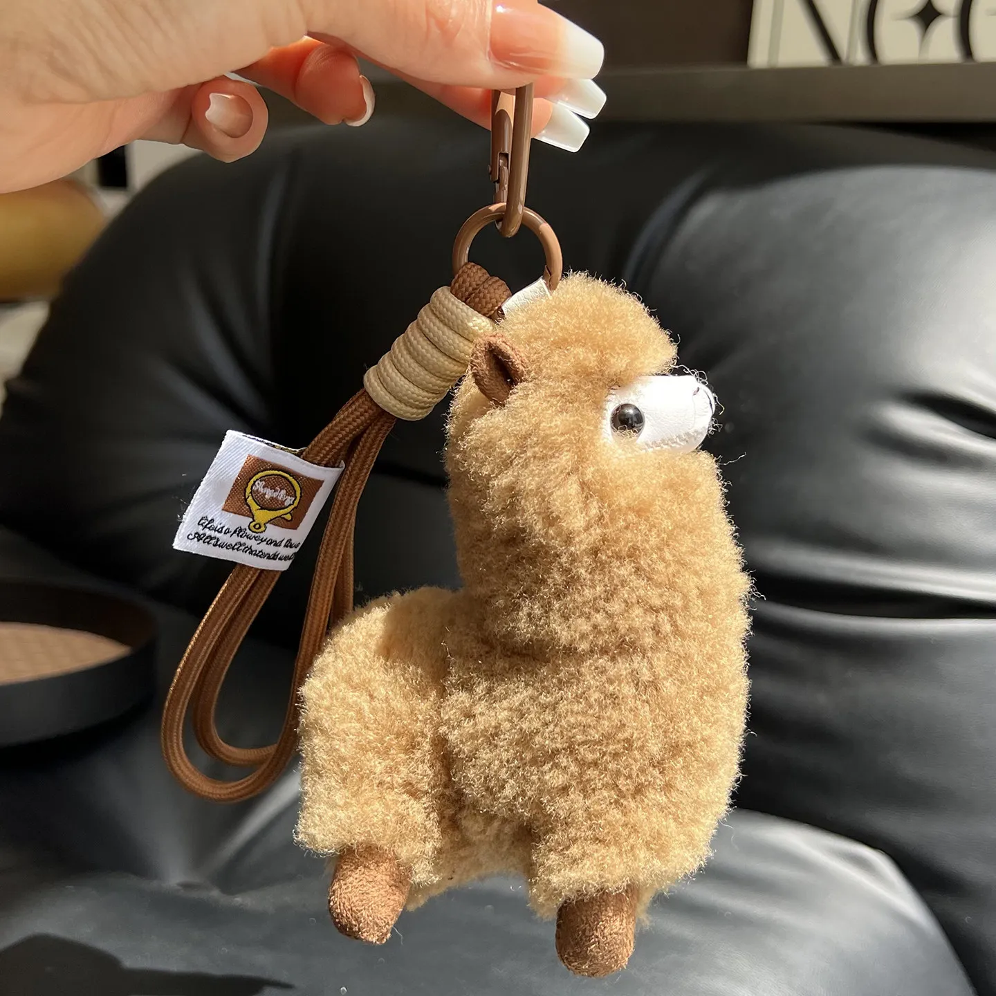 Kawaii Small Sheep Keychain Furry Stuffed Lambs Bag Medals Plush Animal Pendant Car Decoration Uk Fashion Funny Alpaca Gift