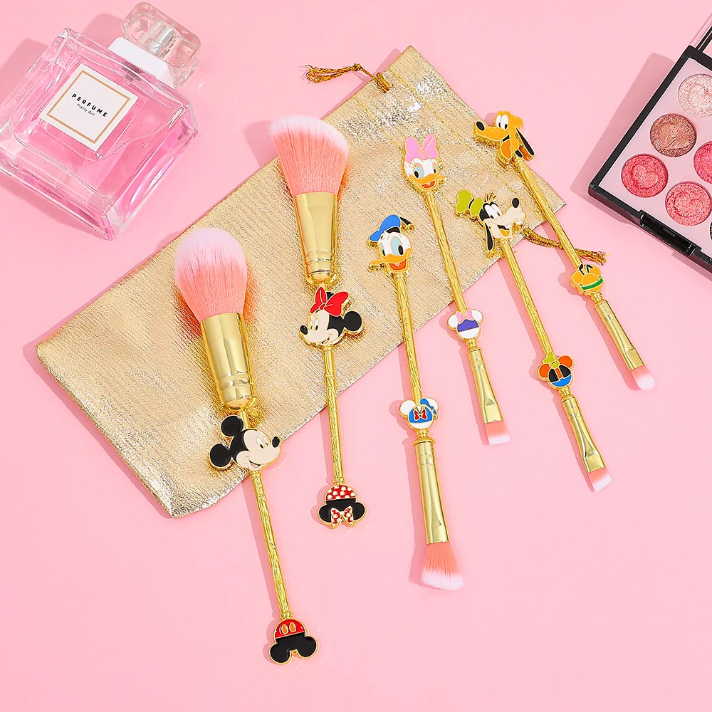 ディズニー ミッキー メイクブラシセット、メタリックテクスチャ、キュートな漫画風ミニー アイシャドウブラシ