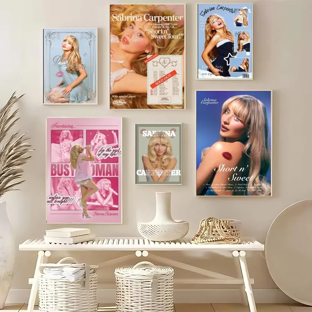 Singer Sabrina Carpenter Portrait Poster Multi-Purpose Wall Art for Living Room Bedroom Office Hallway Bar Home Decor Gift Idea
