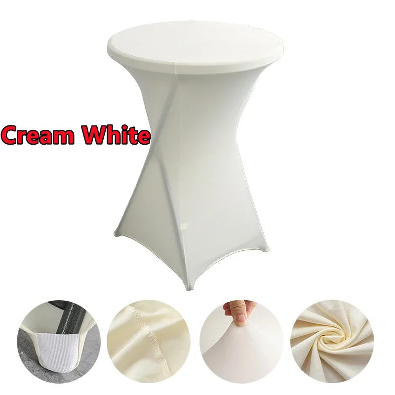 2/1PC Hoogte Stretch Rond Tafelkleed Cocktailtafel Cover Spandex Tafelkleed Bar Hotel Party Bruiloft Elastisch Tafelkleed Decor