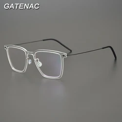 Ultra Light Titanium Glasses Frame Men Square Prescription Optical Myopia Transparent Eyeglasses Women 2023 Luxury Brand Eyewear