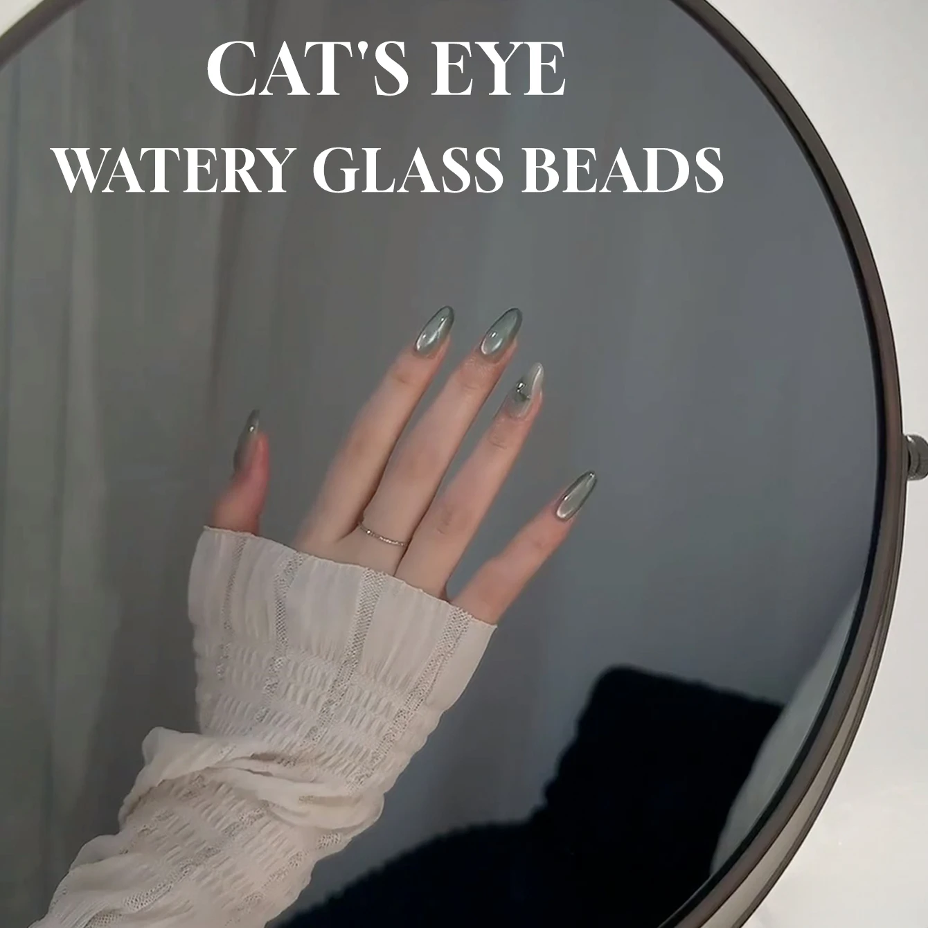 12ml 1 pçs água gelo transparente verde grânulo de vidro ímã olho de gato gel unha polonês unhas verdes luz uv unhas arte do prego