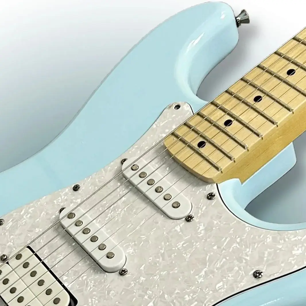 High-quality Sky Blue Strat Electric Guitar St Version ,SSH Pickups White Pearls Pickups OEM