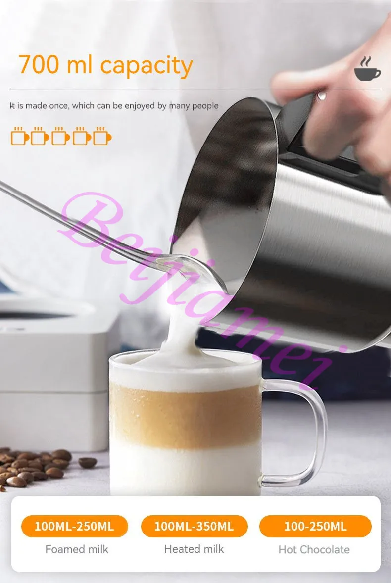 700ML Automatic Hot Cold Milk Frother Foamer Warmer for Latte, Foaming Maker for Coffee, Chocolates, Cappuccino