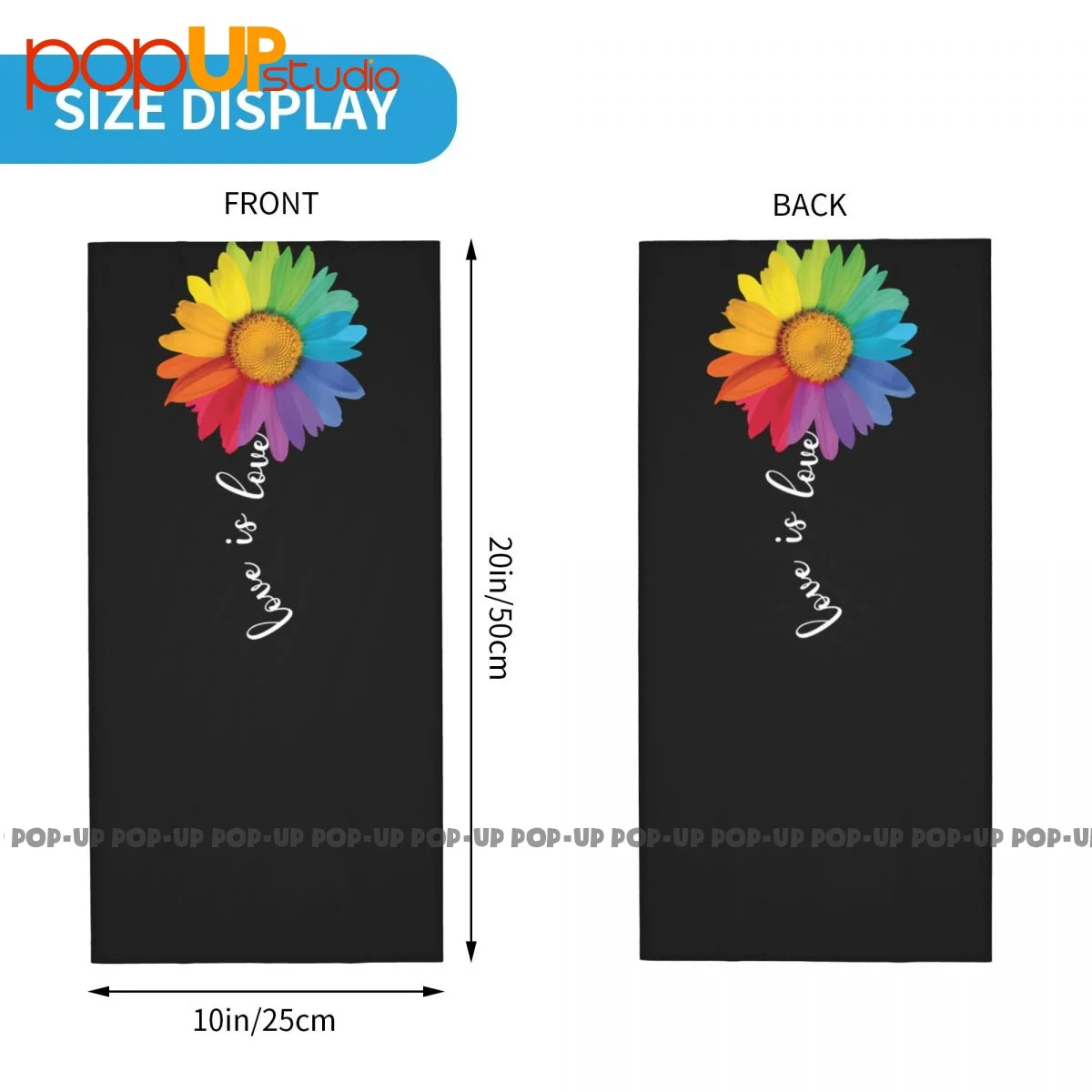 Daisy Love Is Love Rainbow Sunflower Lgbt Gay Lesbian Neck Gaiter Bandana Scarf Face Mask