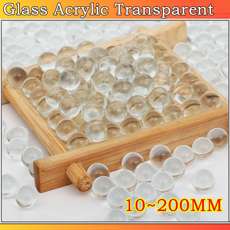 

﻿1pcs 10~200mm Glass Acrylic Transparent Ball Solid Clear Crystal Balls Photography Accessories