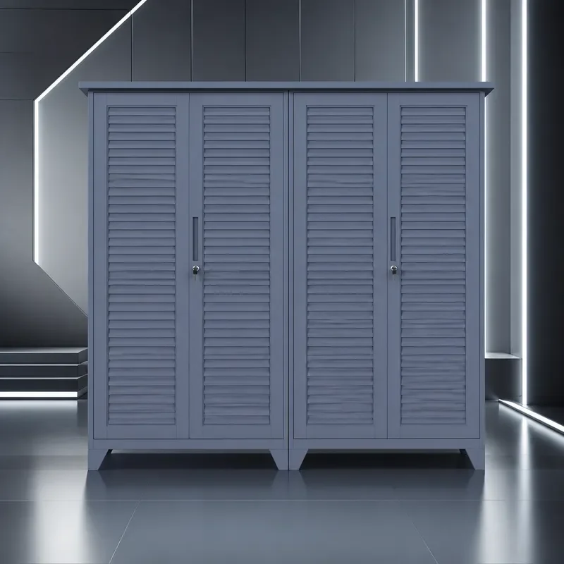 Venetian Style Outdoor Storage Cabinet Waterproof Sunproof Corrosion Resistant Locker for Villa Courtyard Garden Tool Utility