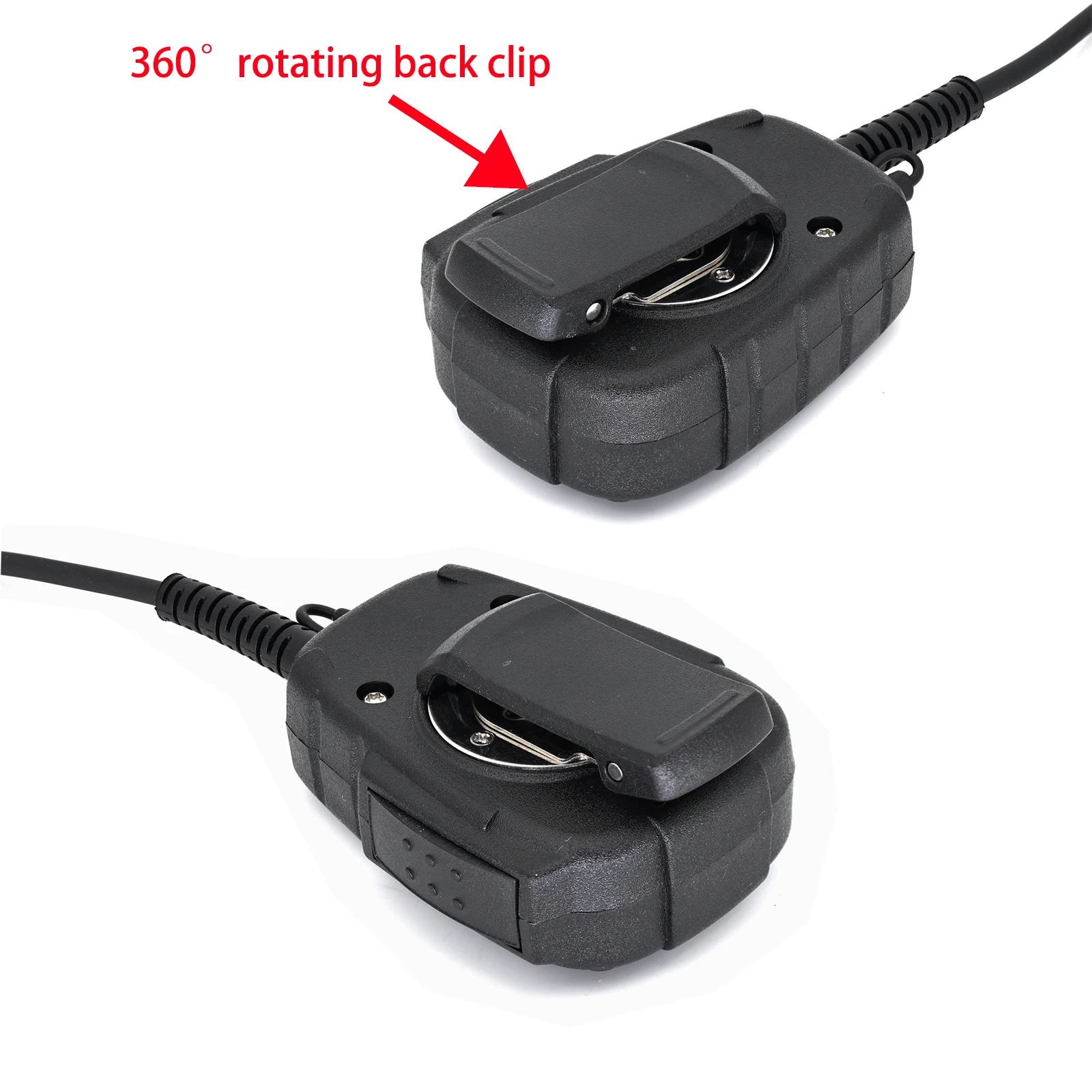 YiNiTone SP-1 موصل مكبر الصوت عالي التحمل K-Pin 360 °   مشبك حزام دوار لـ Baofeng BF-888S، UV-5R، Quansheng UV-K58