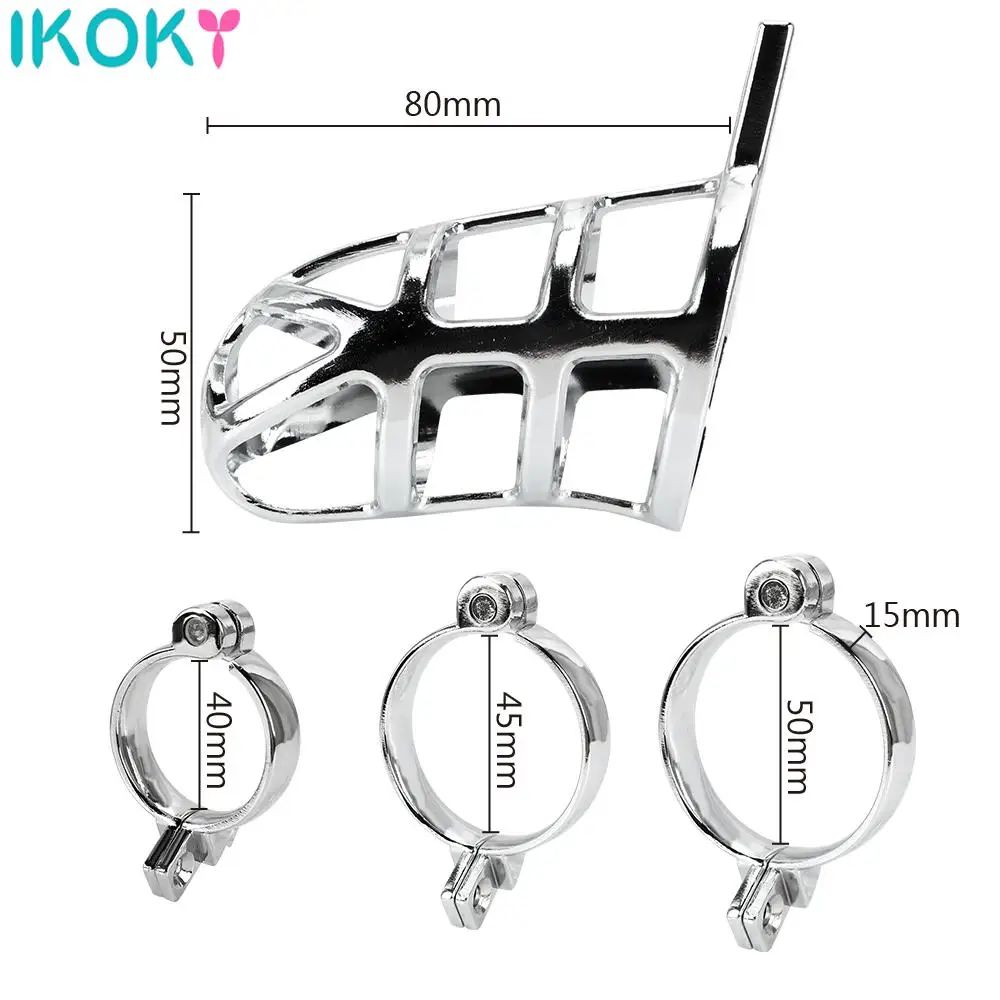 40/45/50mm for Choose Bird Cage Chastity Device Metal Cock Bdsm Bondage Penis Ring Lock Restraint Male Sex Toys For Men