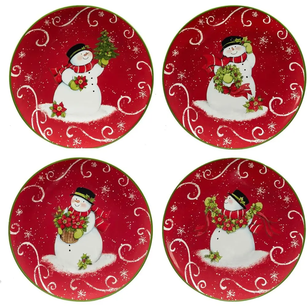 

Holiday Magic Snowman 9" Dessert/Salad Plates, Set of 4