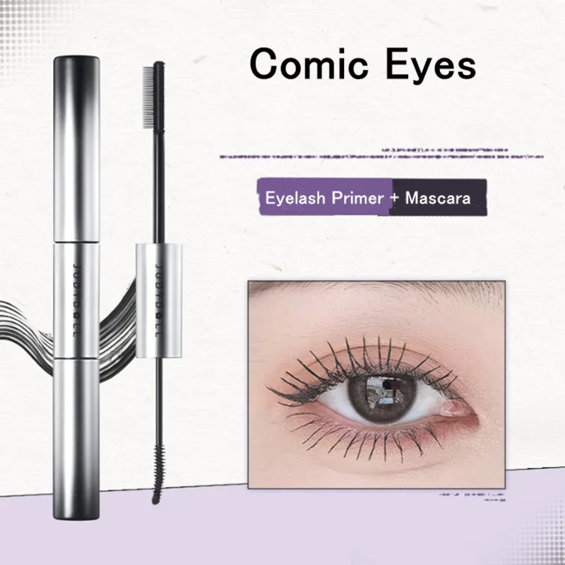 Judydoll Double-Head Mascara,Lashes Primer + Mascara,Waterproof Curling Long Thick Dense Smooth Eyelashes,Enlarge Eyes Tool