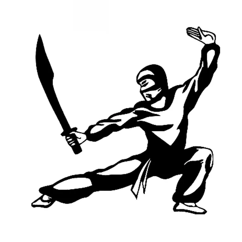 

Creative Ninja Warrior Car Sticker Fashion Car Window Decoration Personality PVC Waterproof Decal Black/White, 18cm*18cm