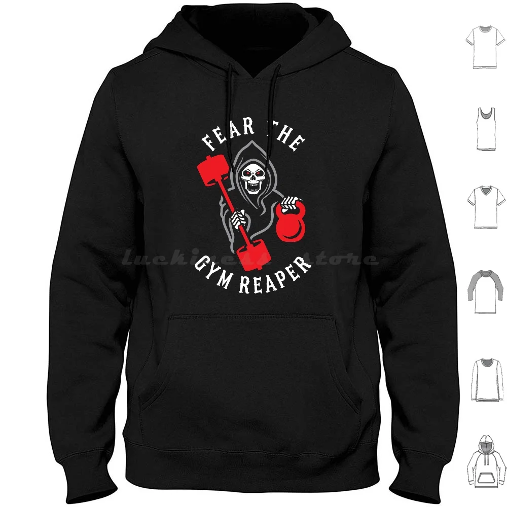 Fear The Gym Reaper Hoodie cotton Long Sleeve Gym Reaper Fear The Gym Reaper Grim Reaper Fear The Grim Reaper Here To