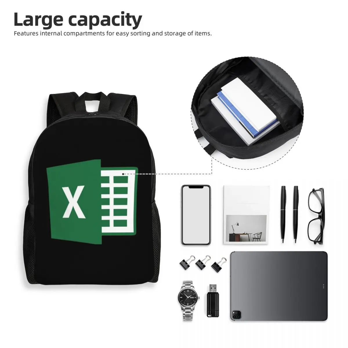 حقيبة ظهر مدرسية للطلاب من Excel، حقيبة ظهر للسفر والمشي لمسافات طويلة للأولاد والبنات، حقائب كتف عصرية على الكتب #4