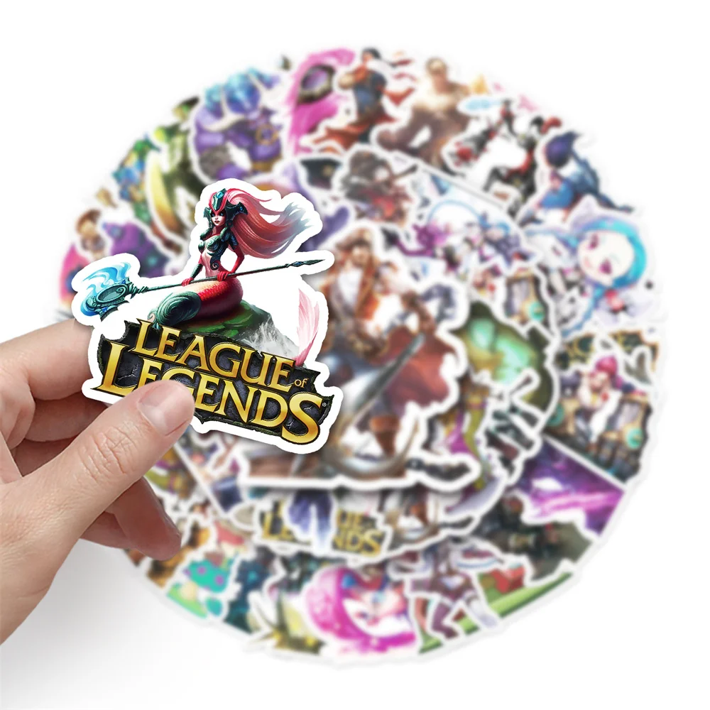 50PCS League Of Legends Character Personality Creative Trendy Graffiti Waterproof Sticker Decal Refrigerator Helmet Guitar