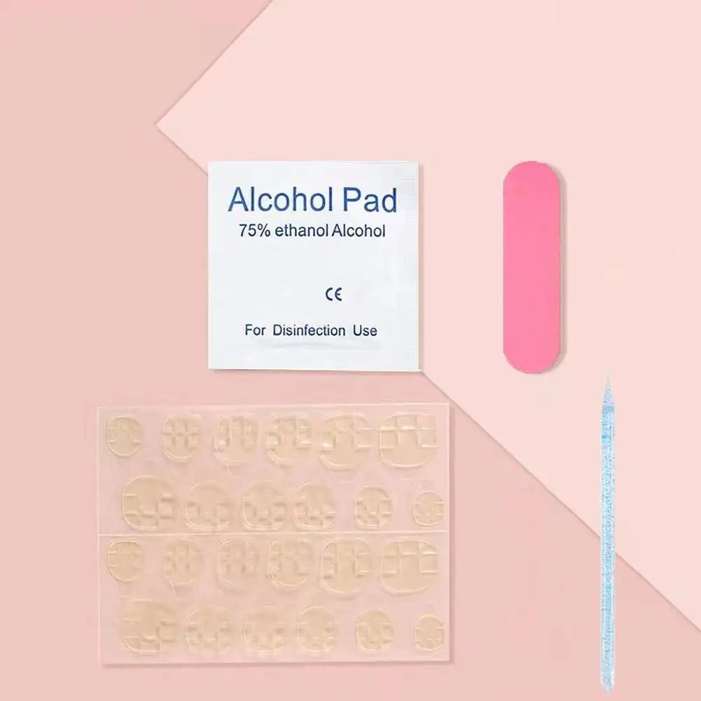 4/5/6PCs Press On Nail Tool Kit - Nail Glue, Mini Nail File And Shine Nail Buffer Block, Acrylic Sticks, Prep Pads For Nail H3M1