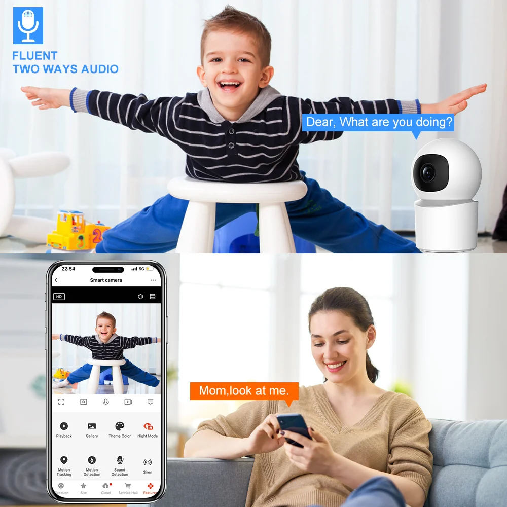 WiFi Camera Indoor Tuya Smart Life HD Mini Wireless Security Home CCTV Surveillance Camera With Auto Tracking Baby Monitor