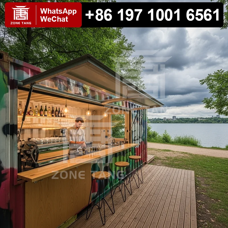 

Container Home Canteen Shipping Container Coffee House Anti Rust Wind Resistance 2 Story Container House Ecological Economic