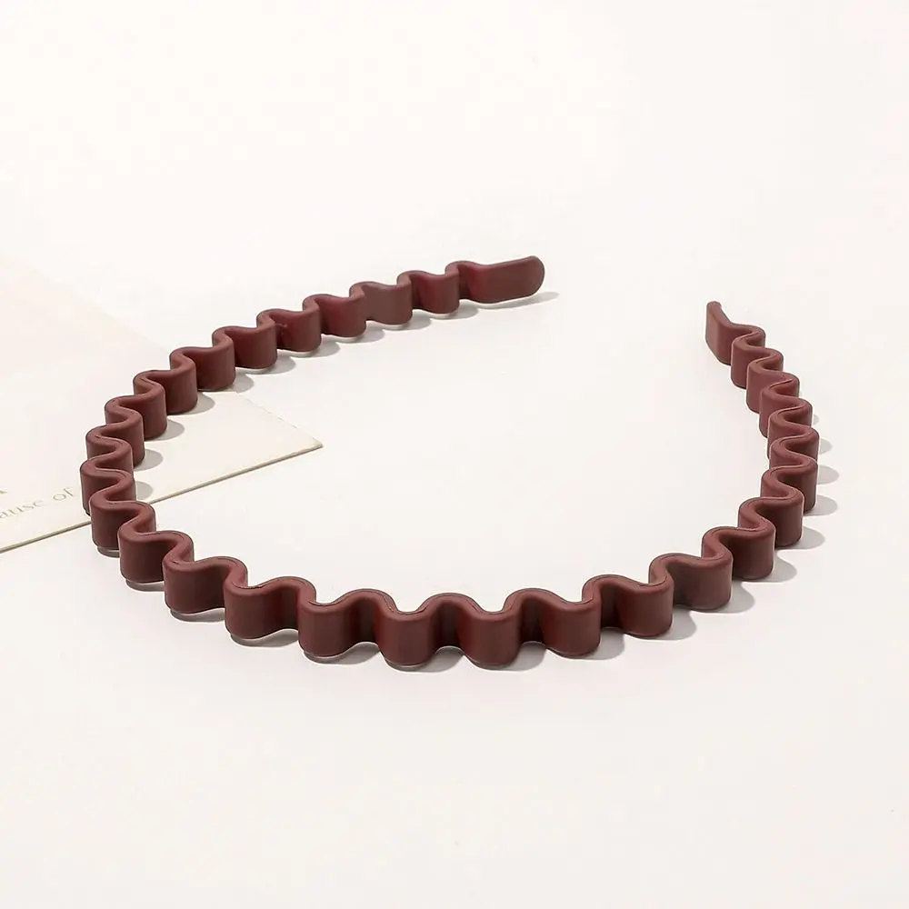 Solid Color Teeth Matte Hair Hoop Headdress Hair Accessories Teeth Wave Hair Hoop Headband Korean Style Non-slip Hairband