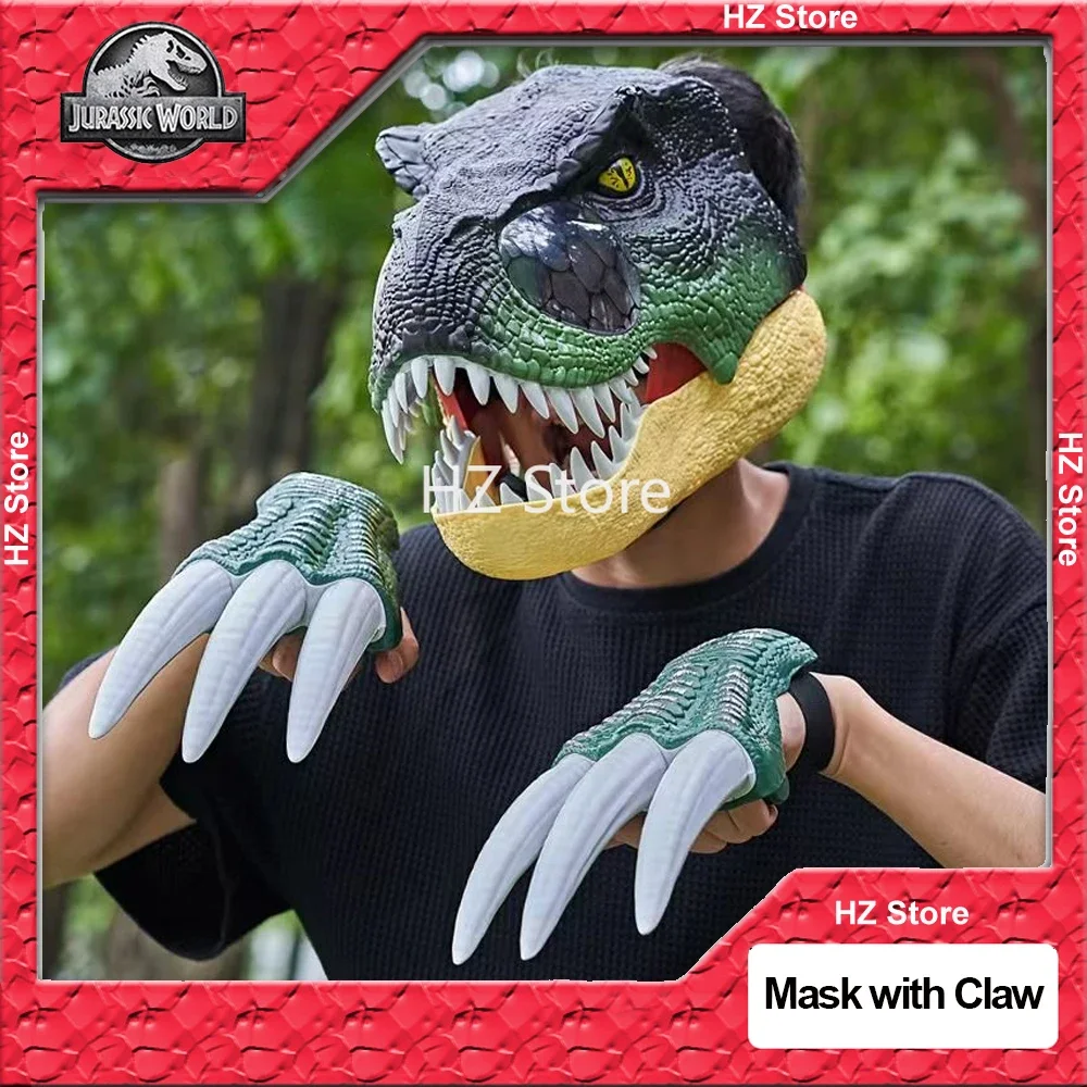 

Jurassic World Chomp 'n Roar Electronic Velociraptor Mask with Claw Opening Jaw Halloween Cosplay Helmet for Kids Christmas Gift