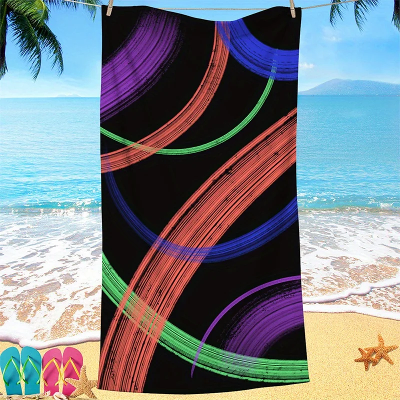

Beach Towel Colorful Round Pattern Sun Protection Windproof Suitable For Swimming Pool Camping Travel Blanket