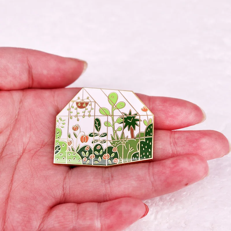 Garden Plant Greenhouse Enamel Pin Badge Brooch Jewelry Backpack Decorate