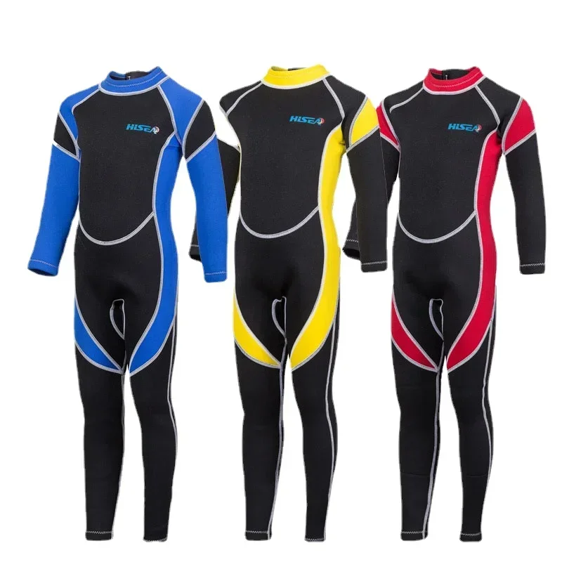 Hisea wetsuits kids 2.5mm neoprene boys girls wetsuit full body Surfing Snorkling Spring swimming suit