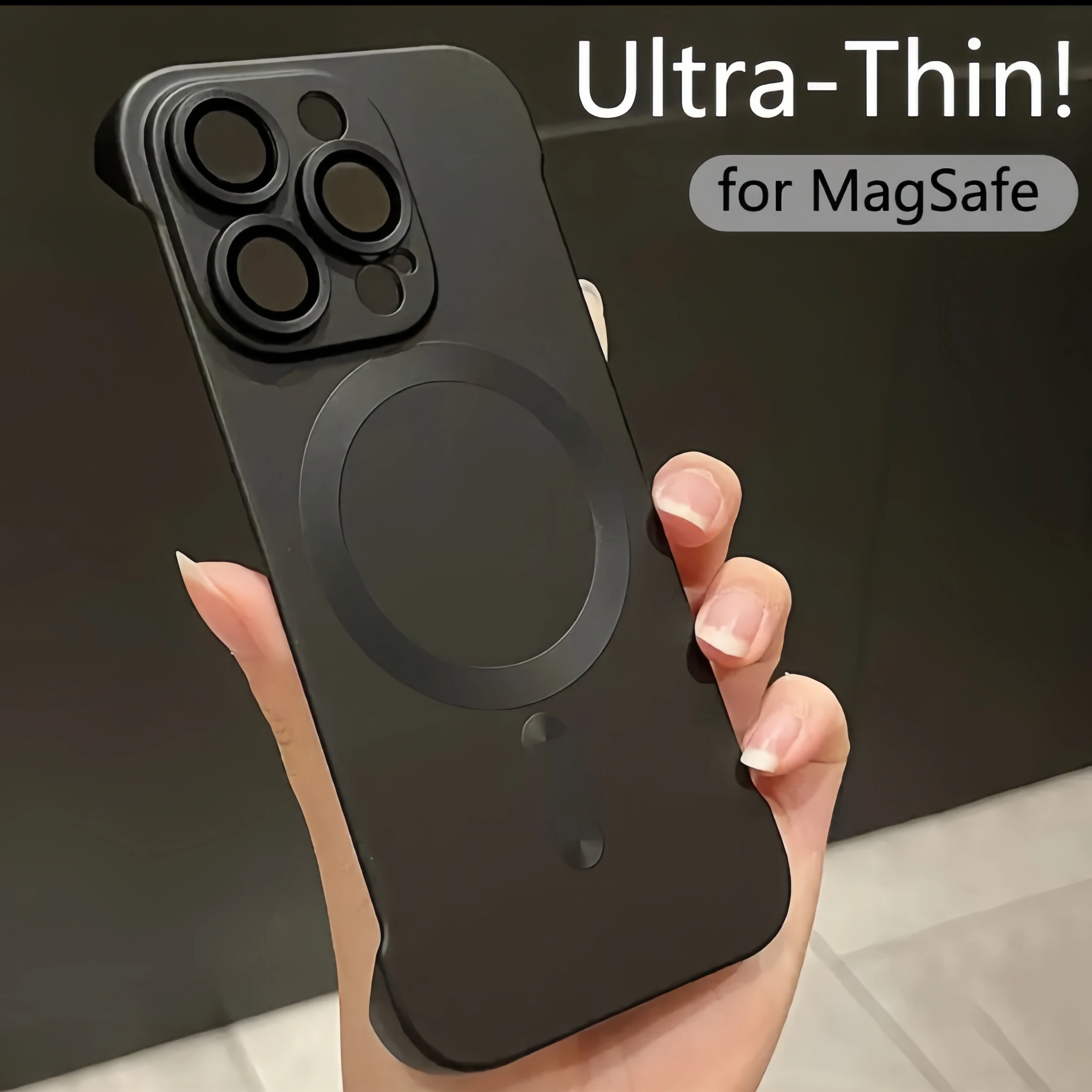 

Magnetic Wireless Charging For Magsafe Case For iPhone 16 15 14 13 12 Pro Max Luxury Ultra-Thin Frameless Matte Hard PC Cover