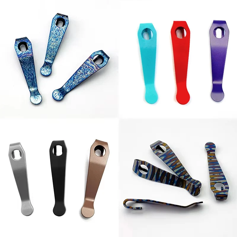 Cuchillo personalizado de 9 colores, abrazadera trasera con Clip de bolsillo de titanio para Spyderco Para3, libélula ligera, Autonomy1 Watu Sage 5 LW, sirena