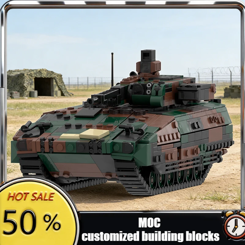 

Набор для сборки танка Schützenpanzer Puma, 1008 деталей, масштаб 1:35, MOC, модульный конструктор, игрушка для мальчиков, подарок на Рождество