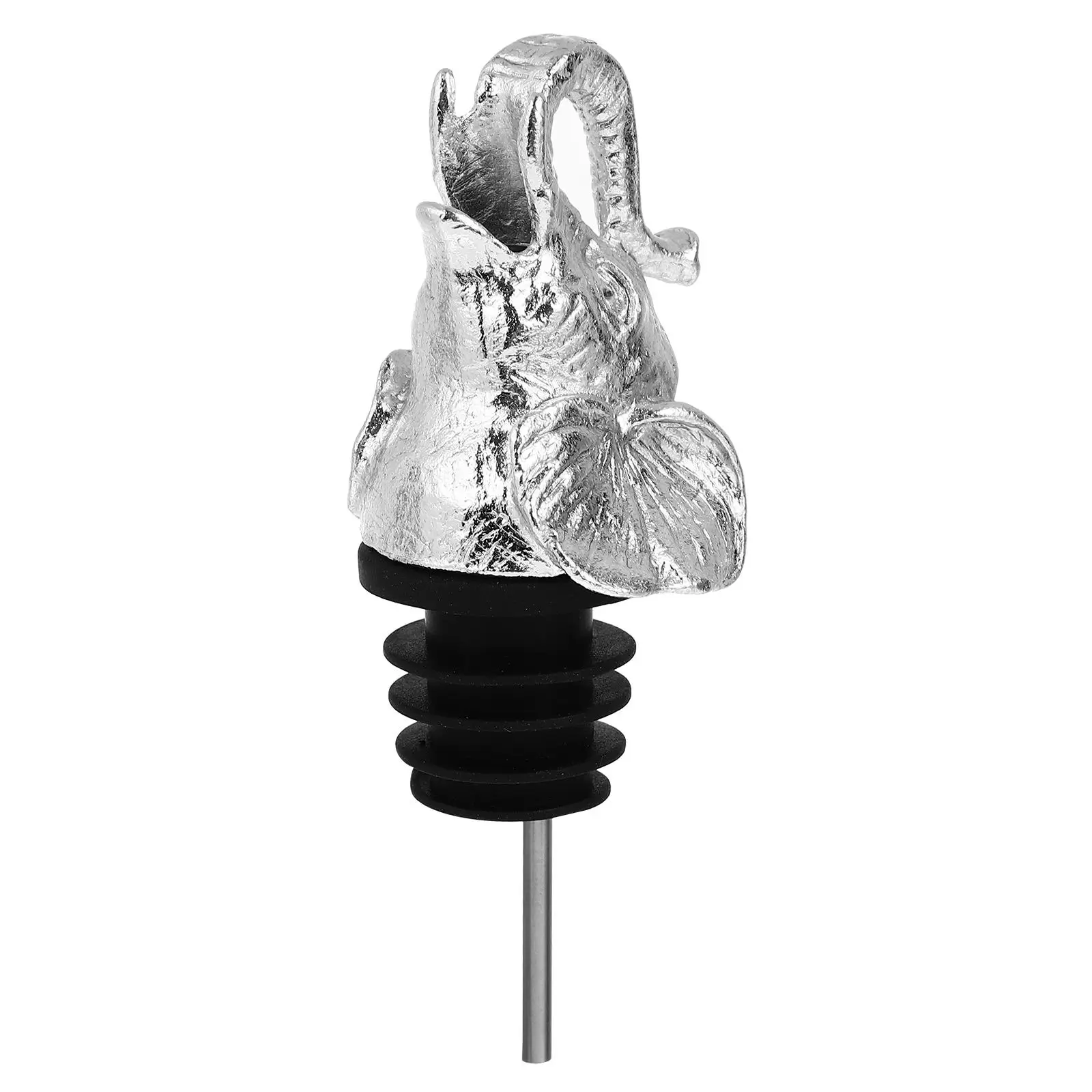 Pourer Bottle Stoppers Elephant Shape Silver Alloy Lightweight Party Fun Creative Design Dispenser Caps