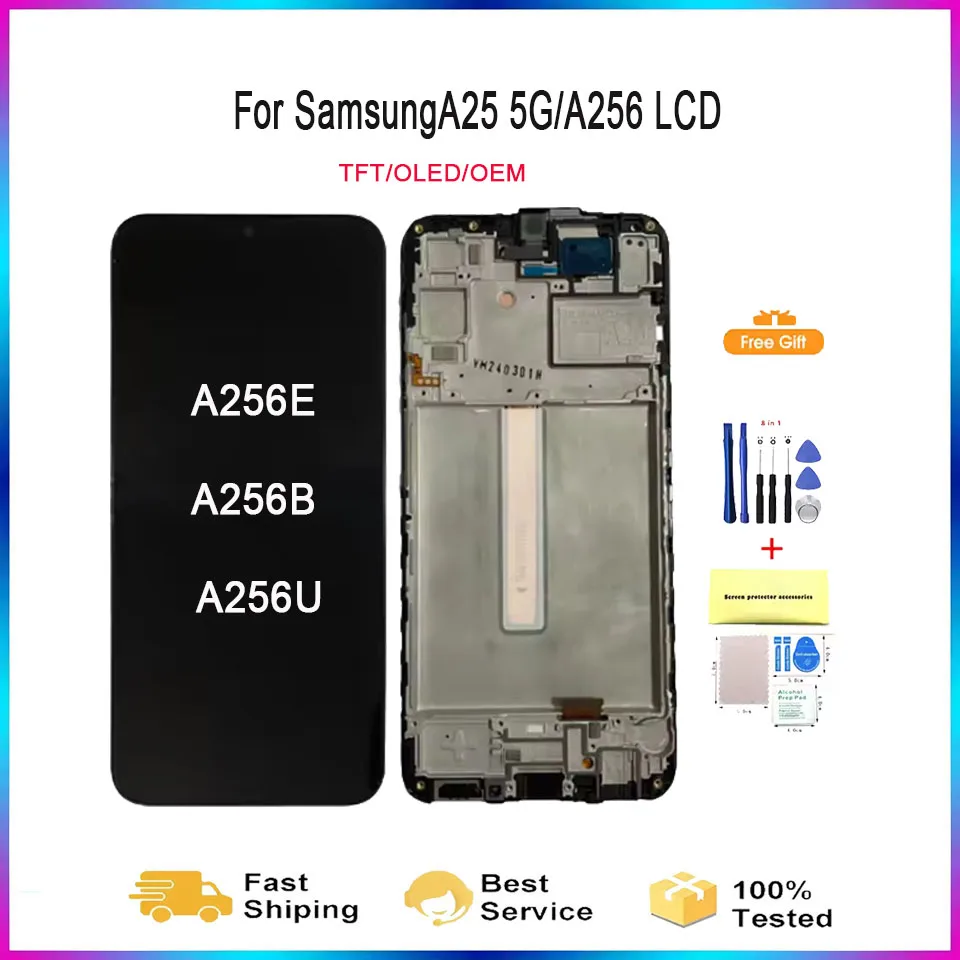 oled-oem-display-for-samsung-galaxy-a25-5g-lcd-touch-screen-digitizer-assembly-for-samsung-a25-sm-a256e-lcd-display