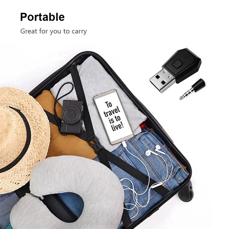 Bluetoothワイヤレスヘッドセット,ps4用USBドングル,黒